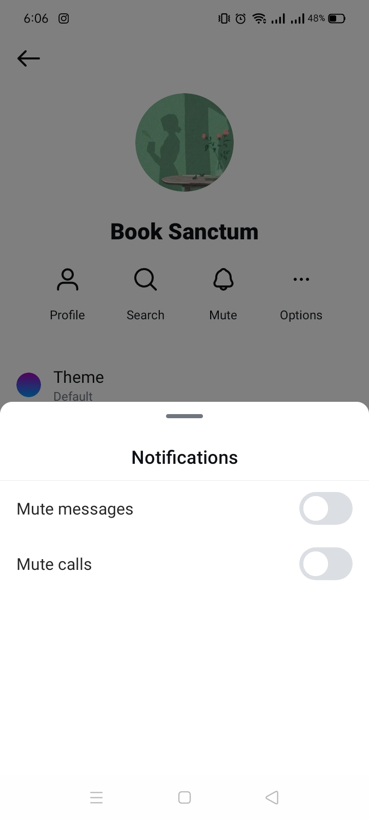 Choose the option you want to mute