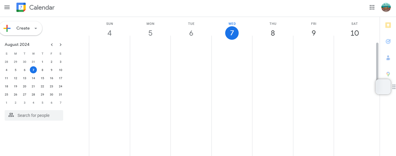 Google Calendar dashboard