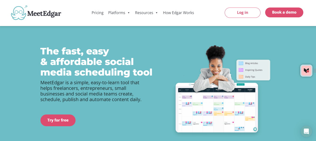 MeetEdgar landing page