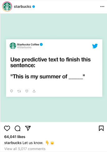 Snapshot of an Instagram post by Starbucks