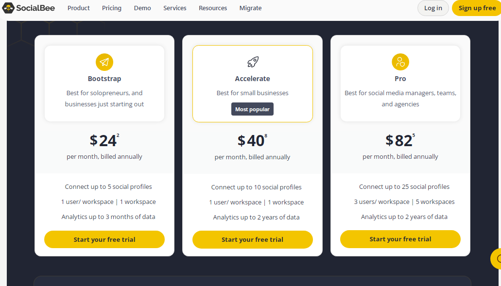 SocialBee pricing