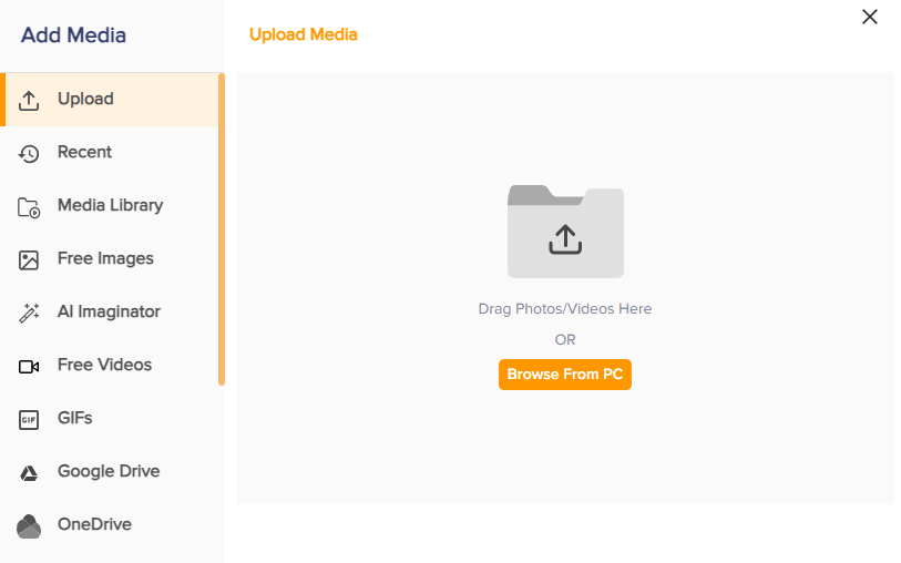 Upload media from Social Champ dashboard