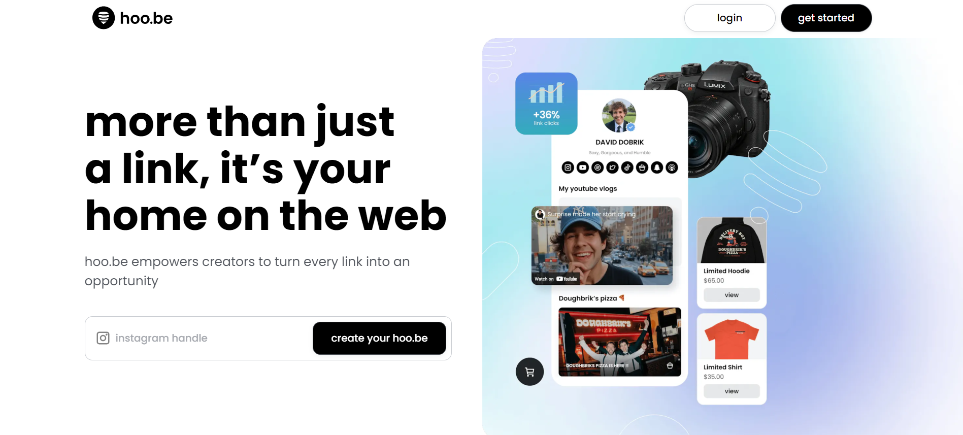 hoo.be's landing page