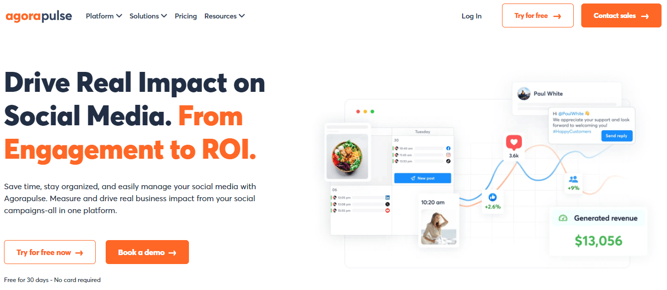 Agorapulse landing page