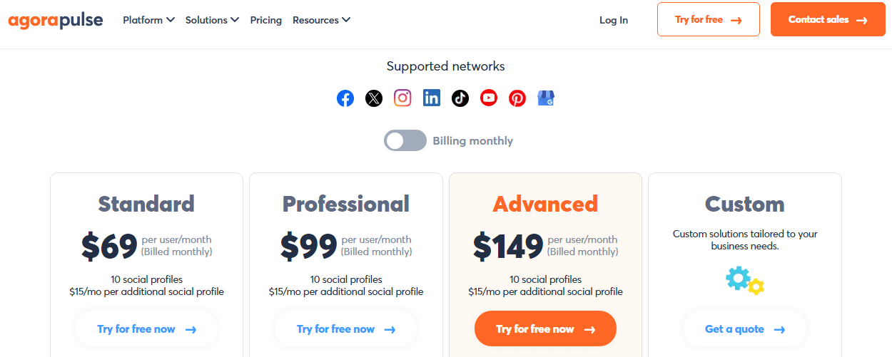 Agorapulse’s Pricing Plans