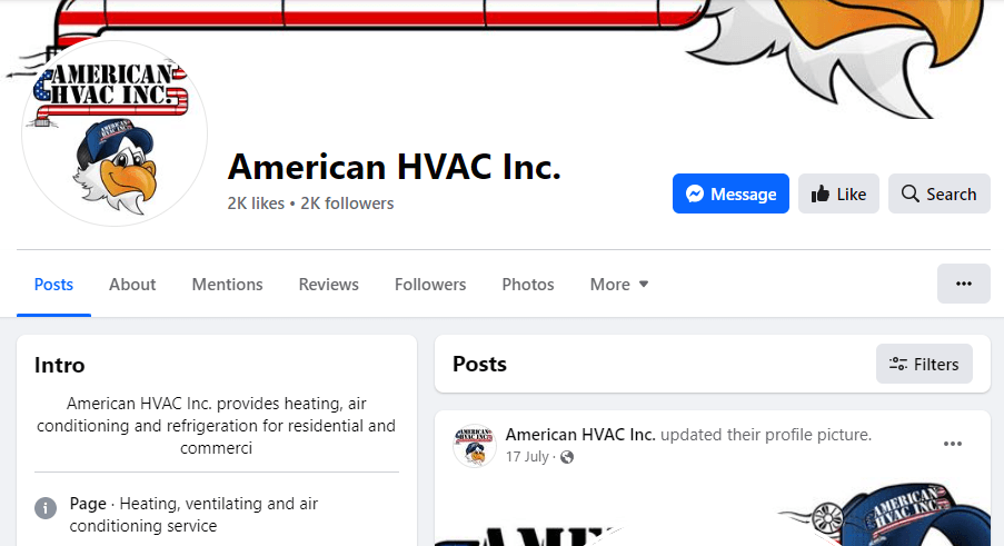 American HVAC Inc., an HVAC company on Facebook