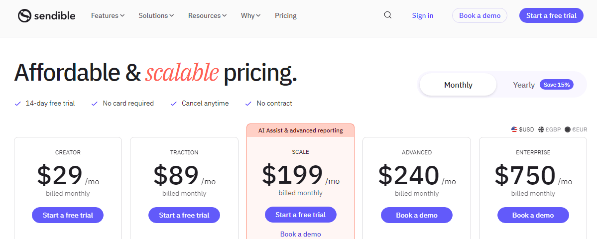 Sendible’s Pricing Plans