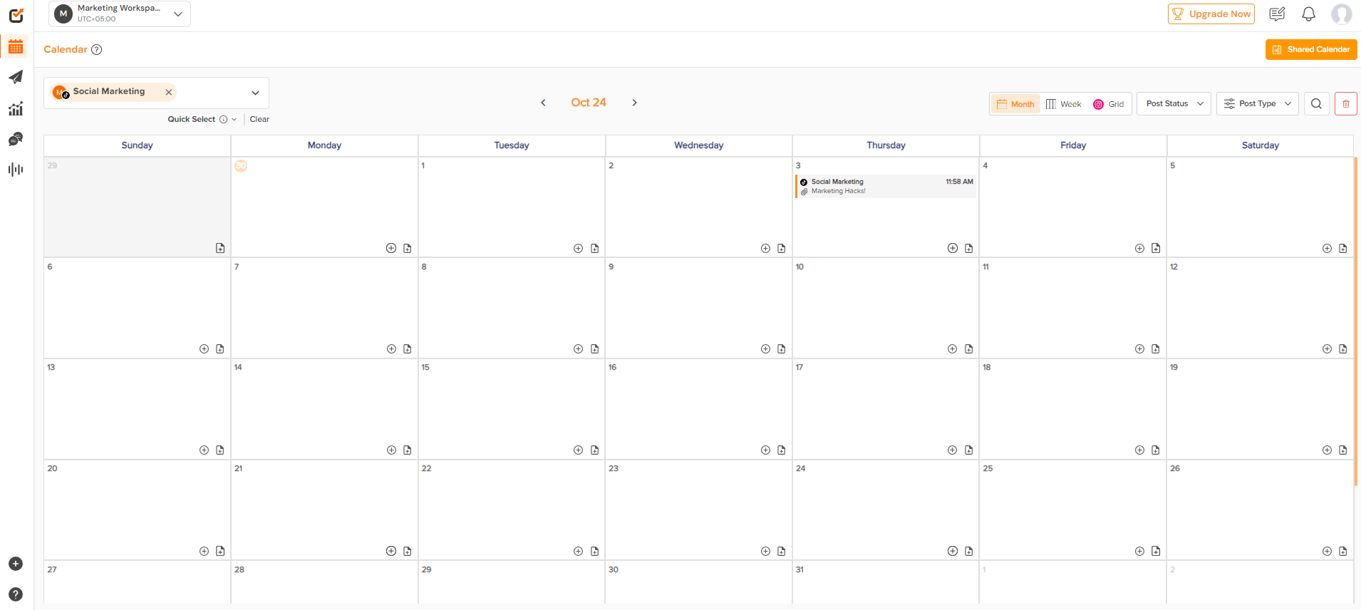 Social Champ's Content Calendar