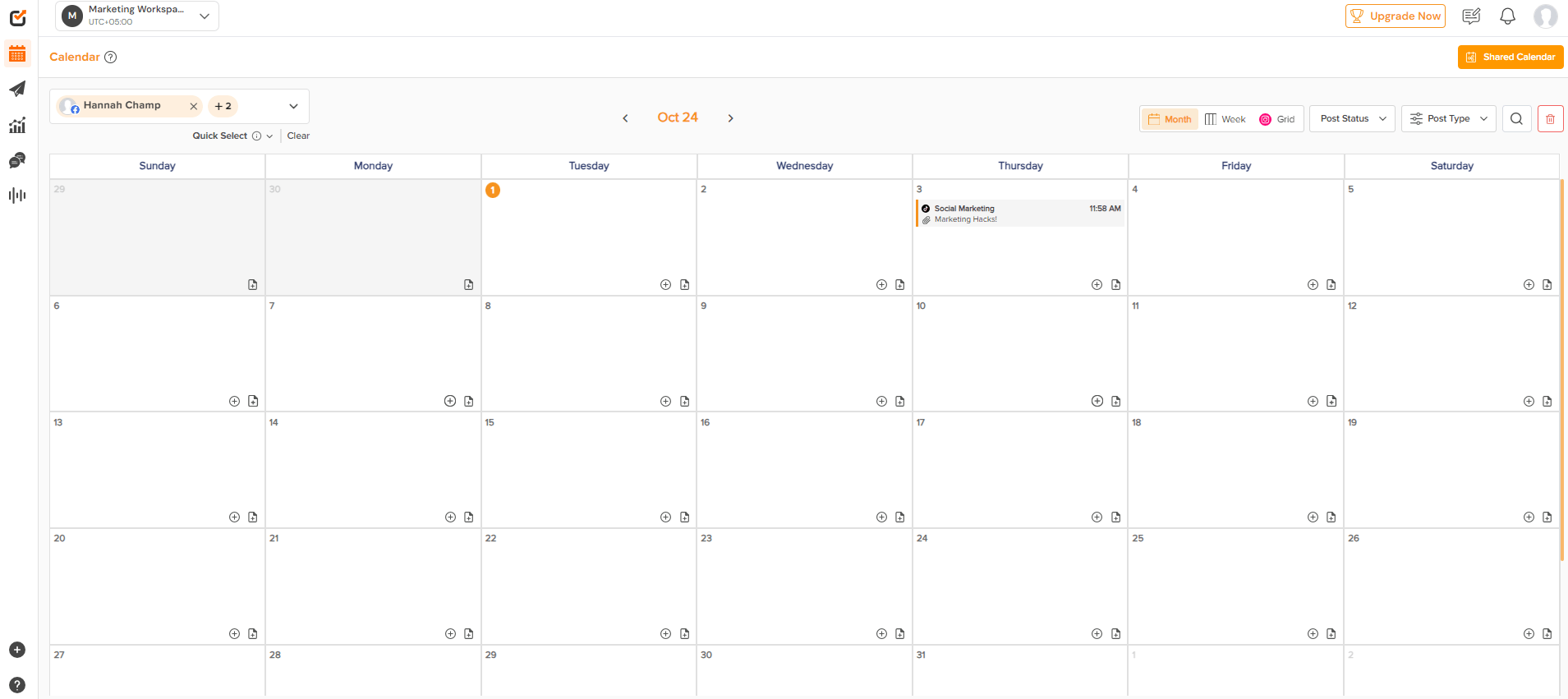 Social Champ's Content Calendar