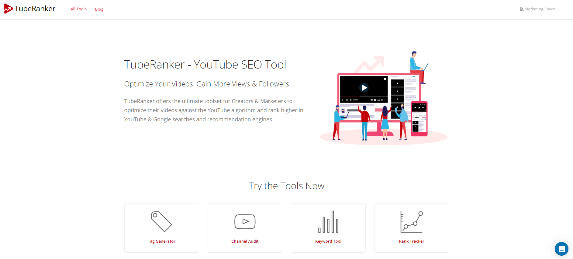 TubeRanker's Landing Page