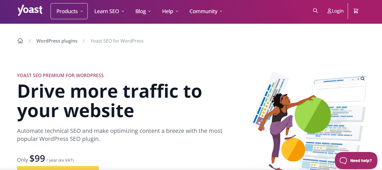 Yoast SEO's landing page