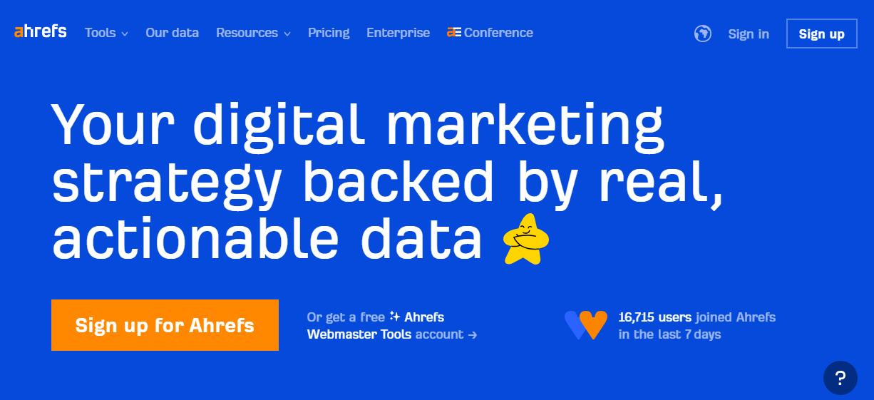 Ahrefs’ Home Page