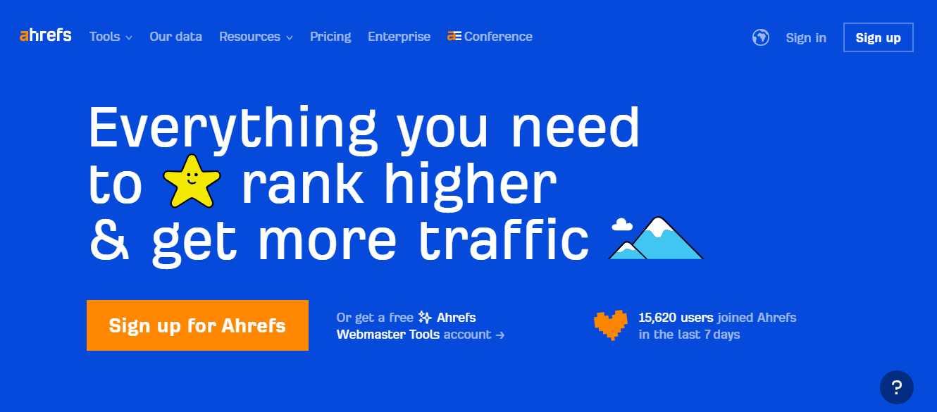 Ahrefs’ Webpage