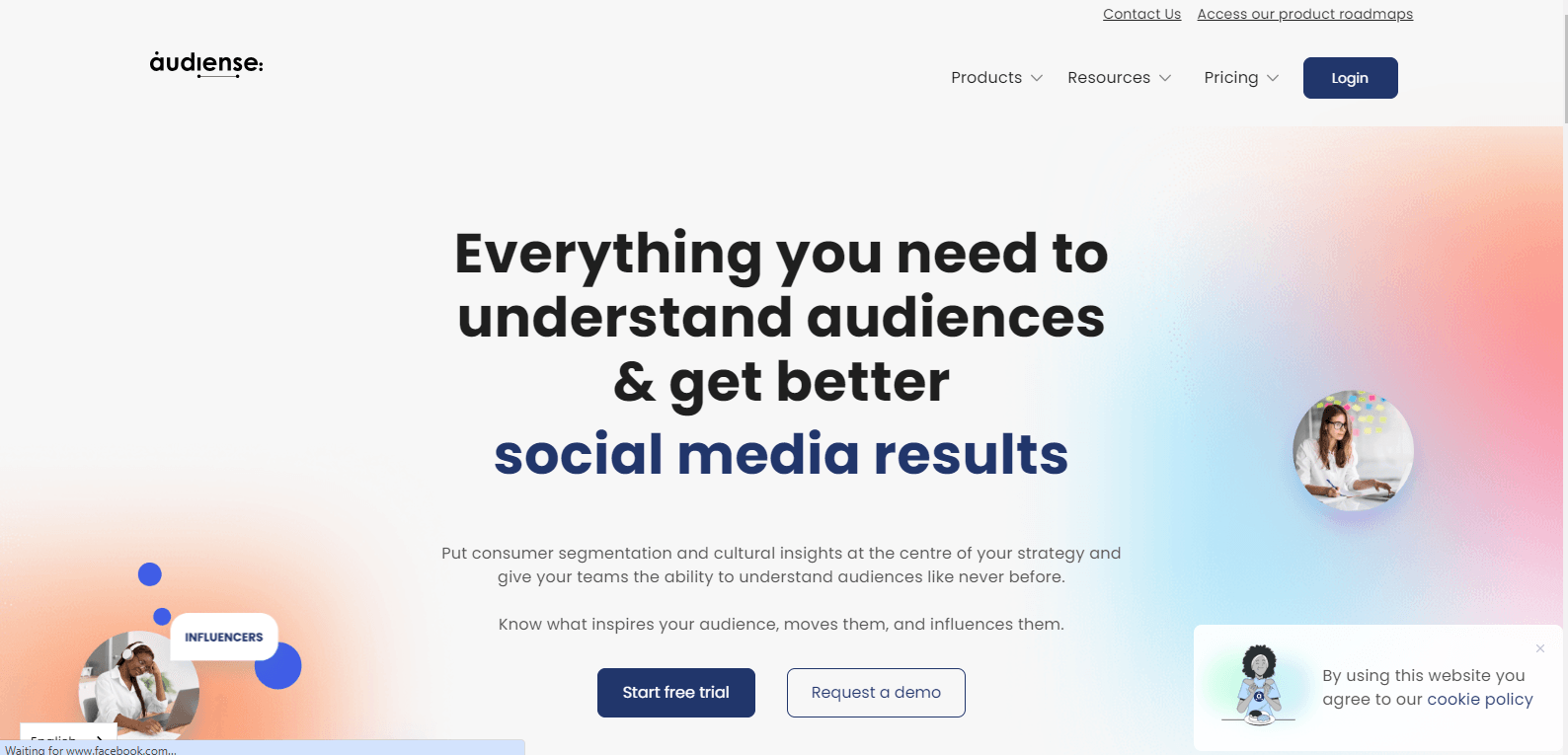 Audiense’s Landing Page