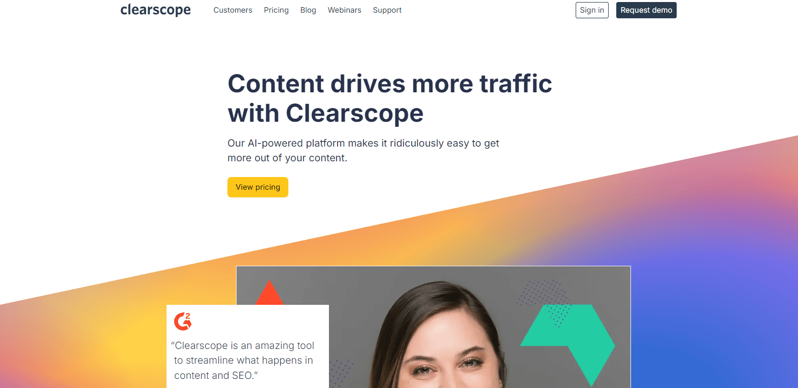 Clearscope’s Landing Page