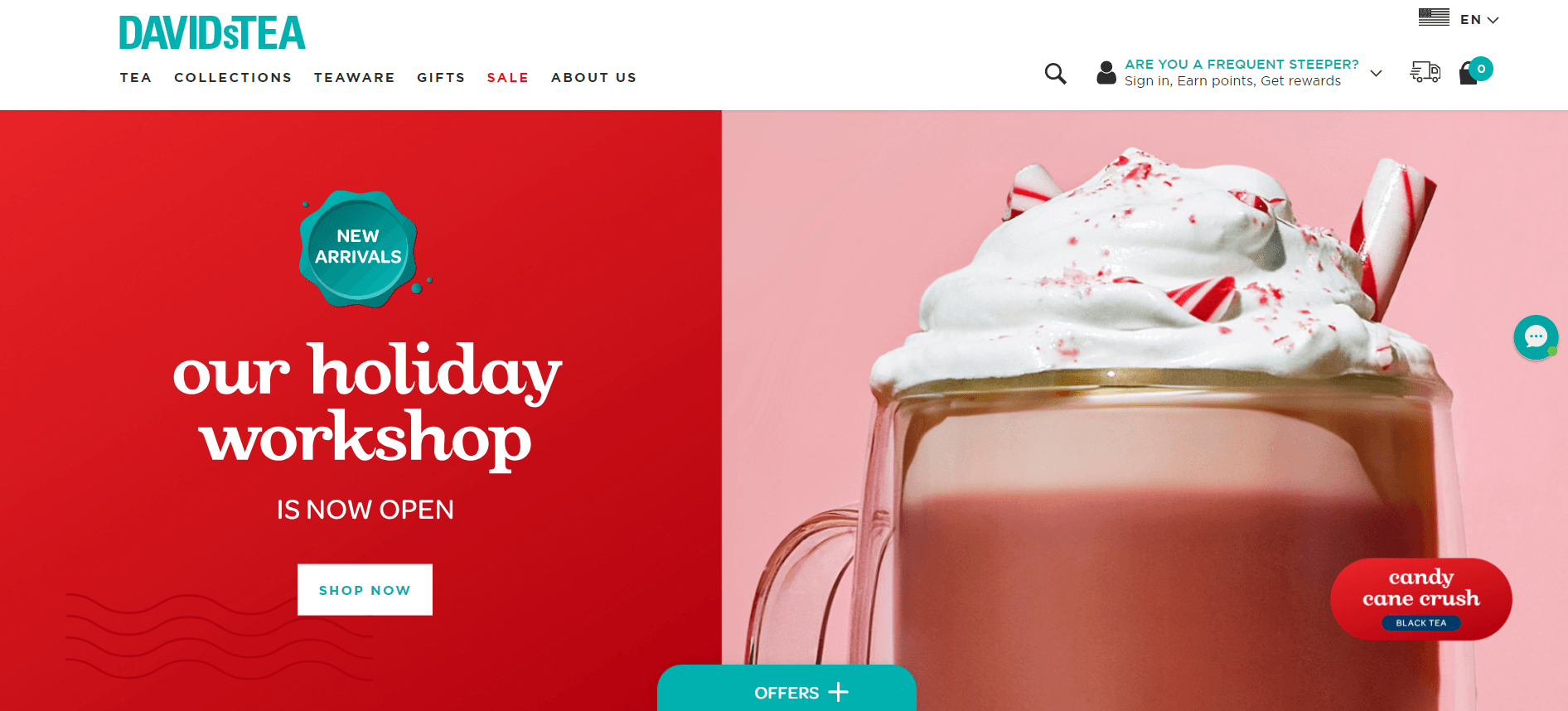 DavidsTea Landing Page for Holiday Workshop