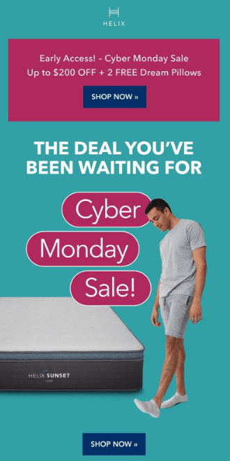 Cyber Monday Deal Email by Helix