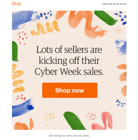 Cyber Monday Email by Etsy