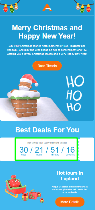 Example of Email Countdown on New Year