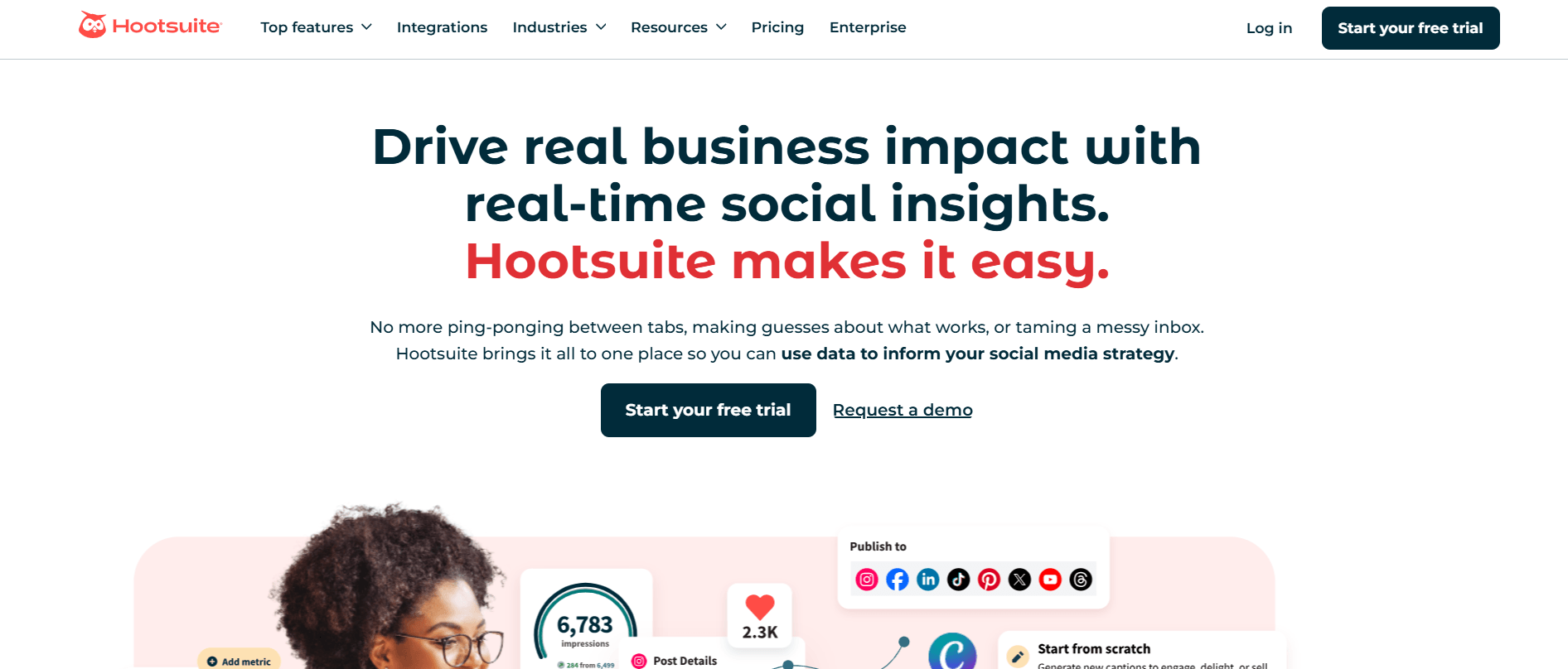 Hootsuite's Landing Page