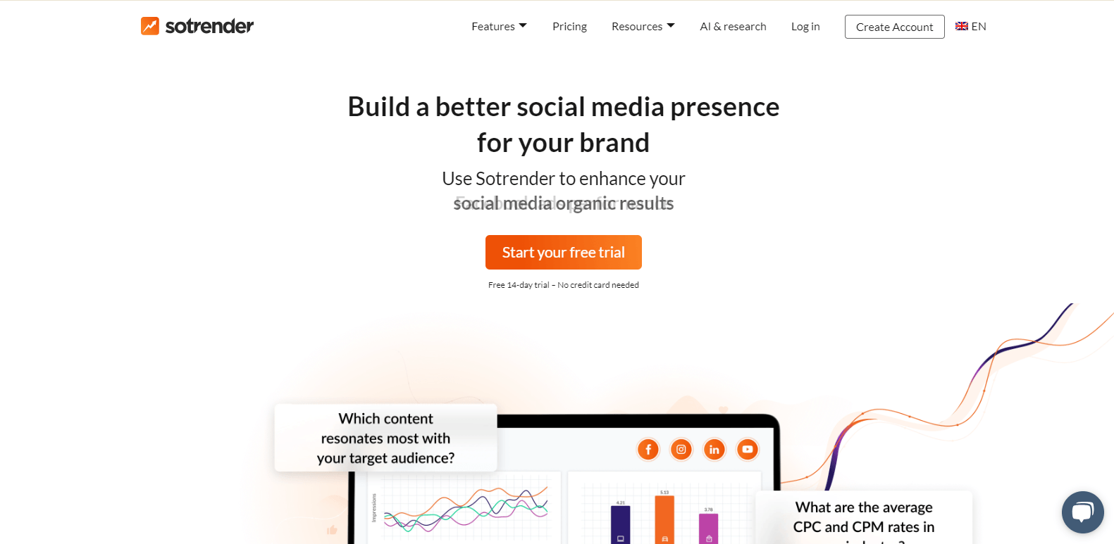 Sotrender landing page