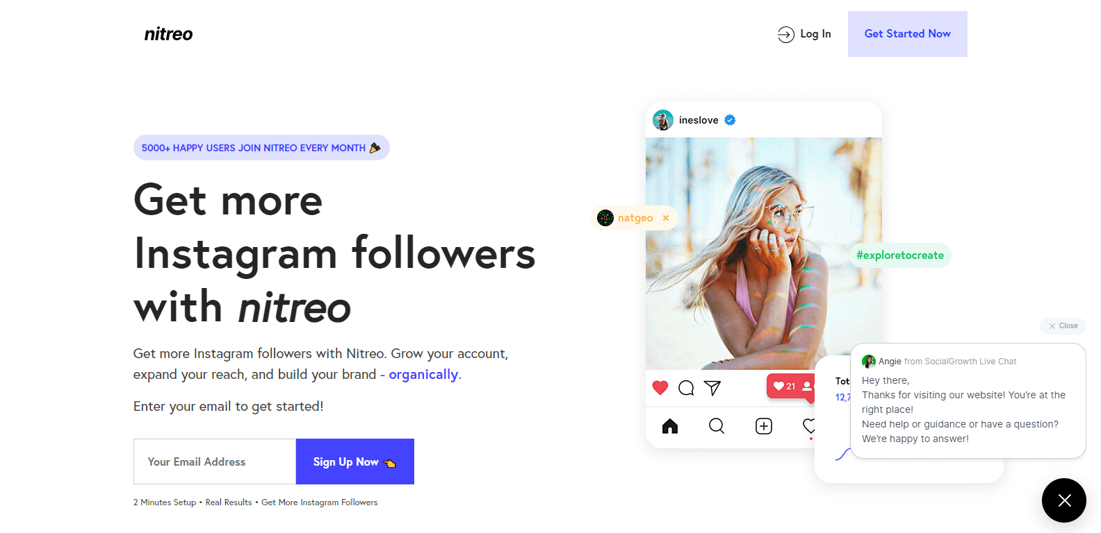 Nitreo landing page