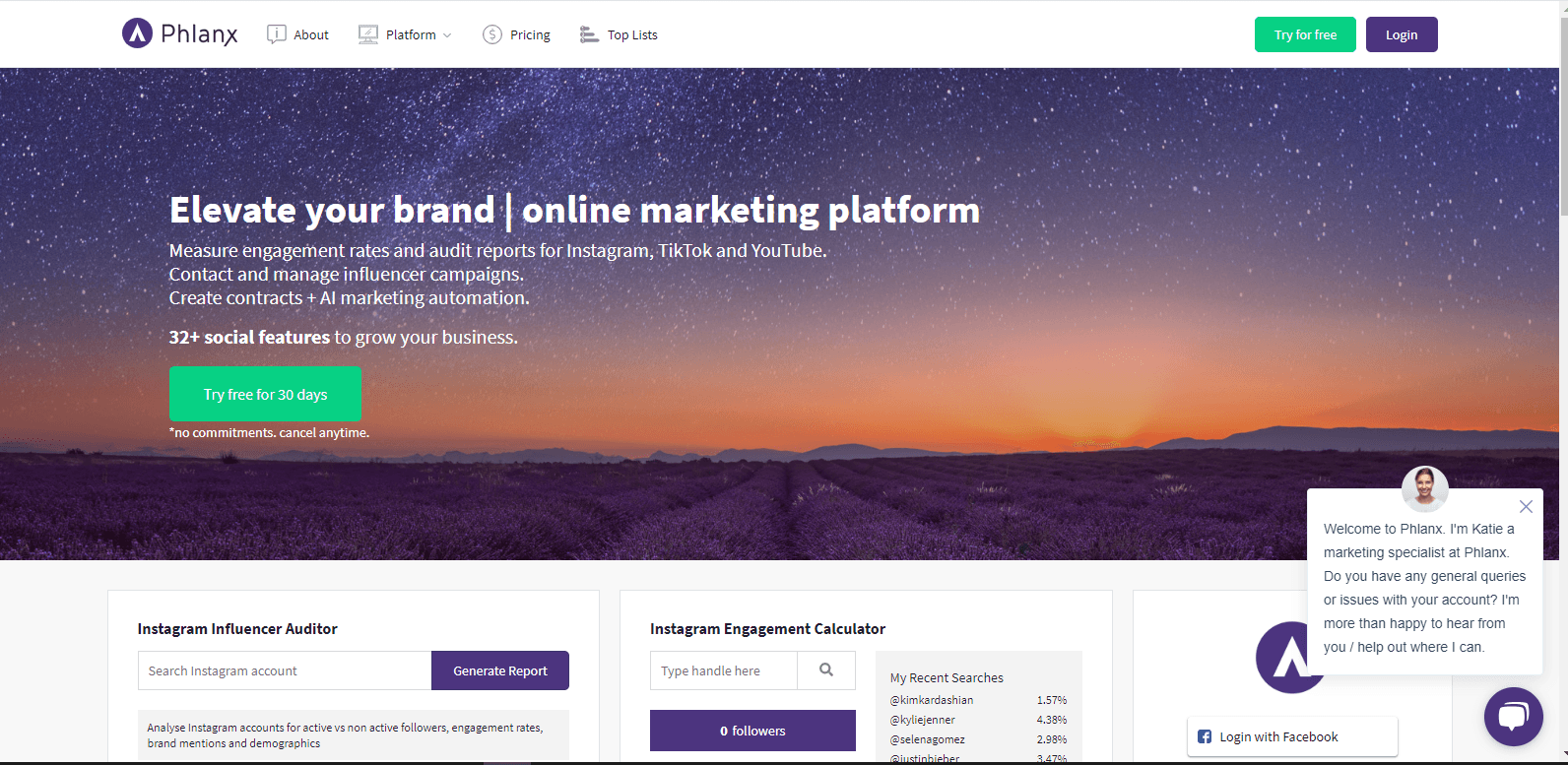 Phlanx landing page