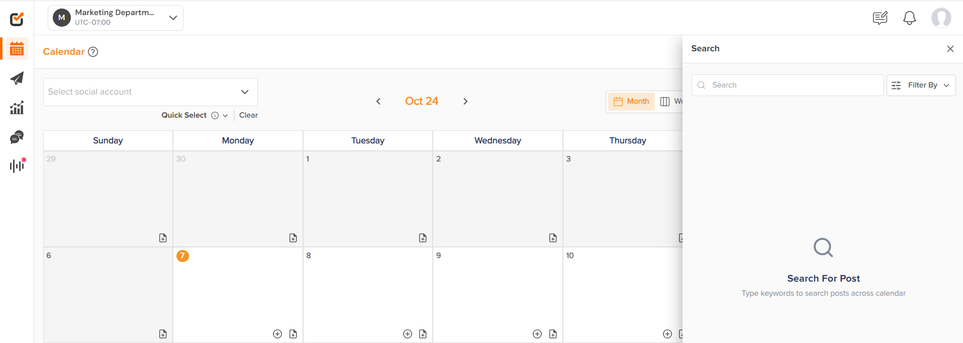 Social Champ's Calendar Search