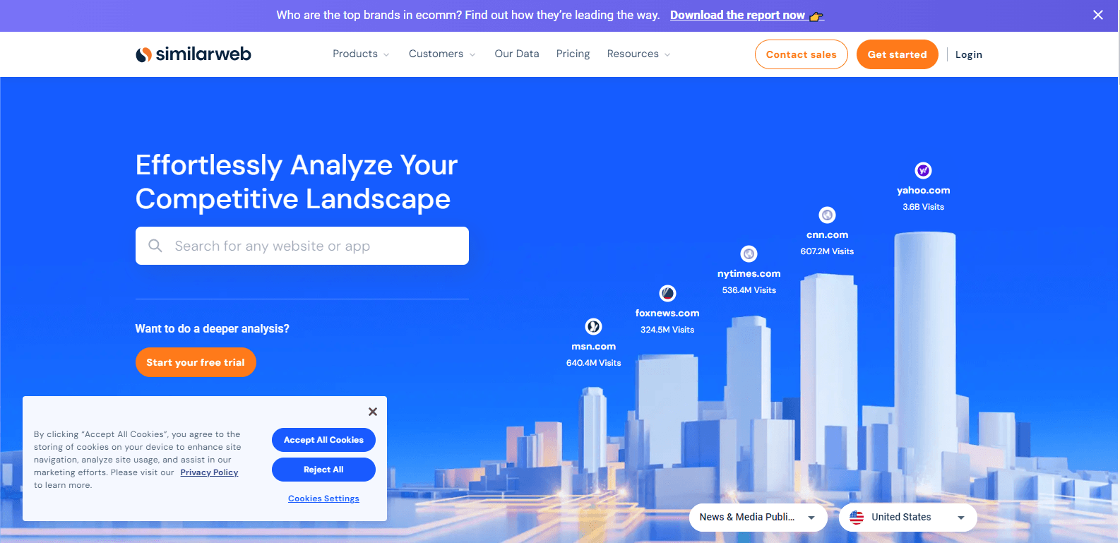 Similarweb’s Landing Page