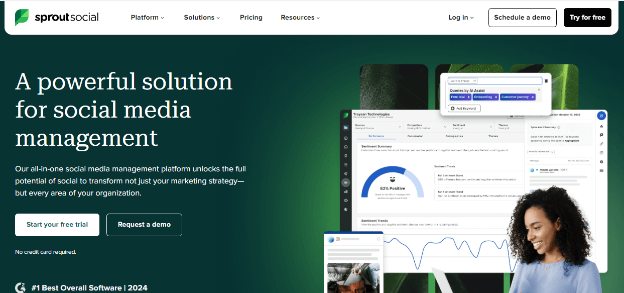 Sprout Social’s Home Page