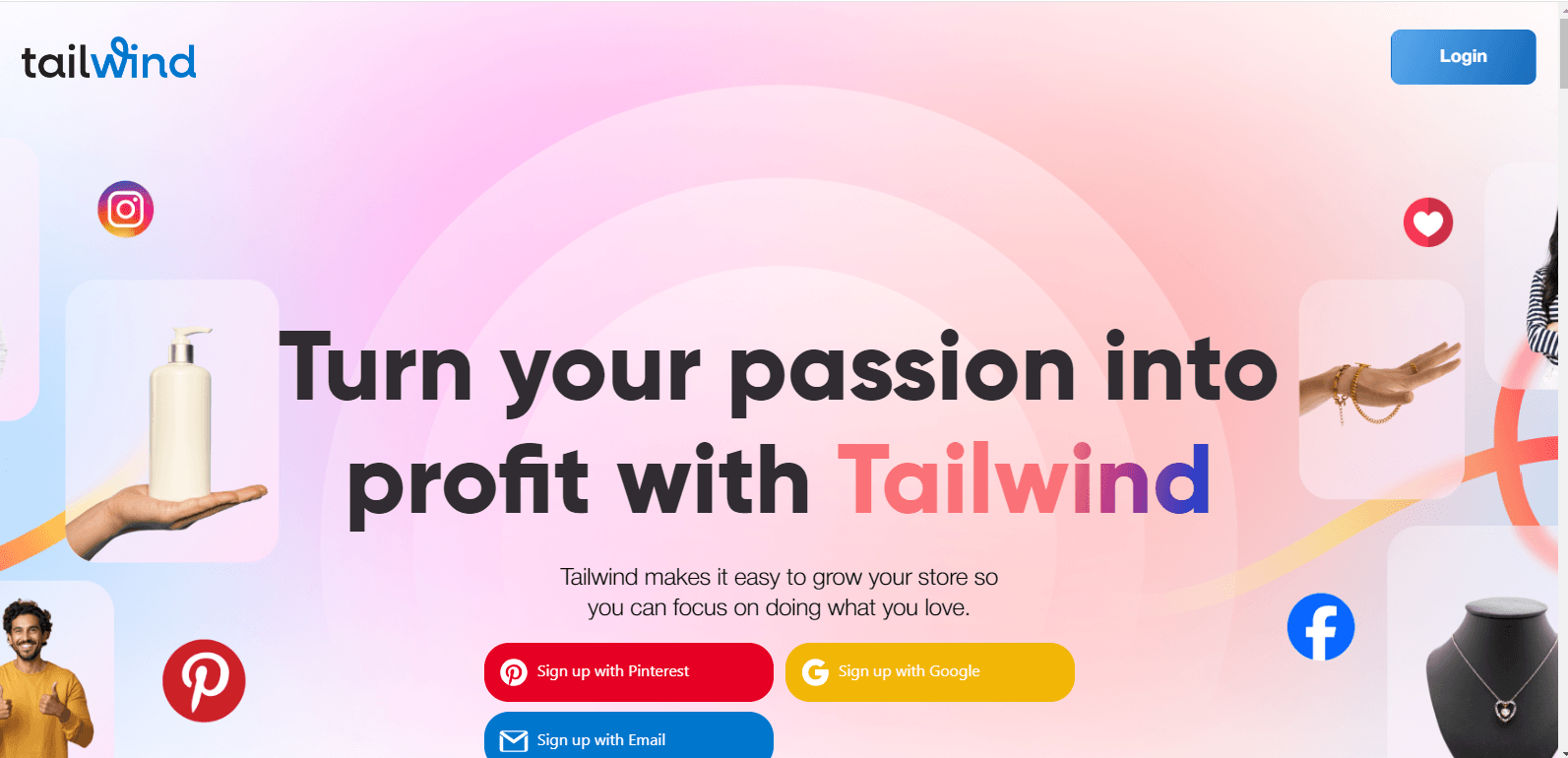 Tailwind landing page