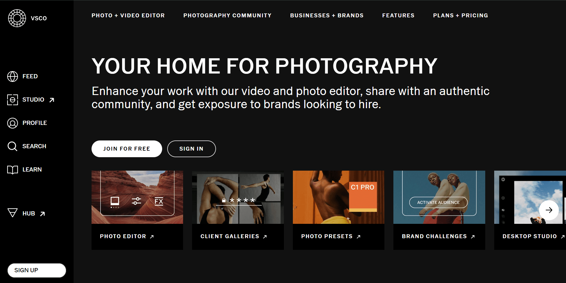 VSCO’s Web Page