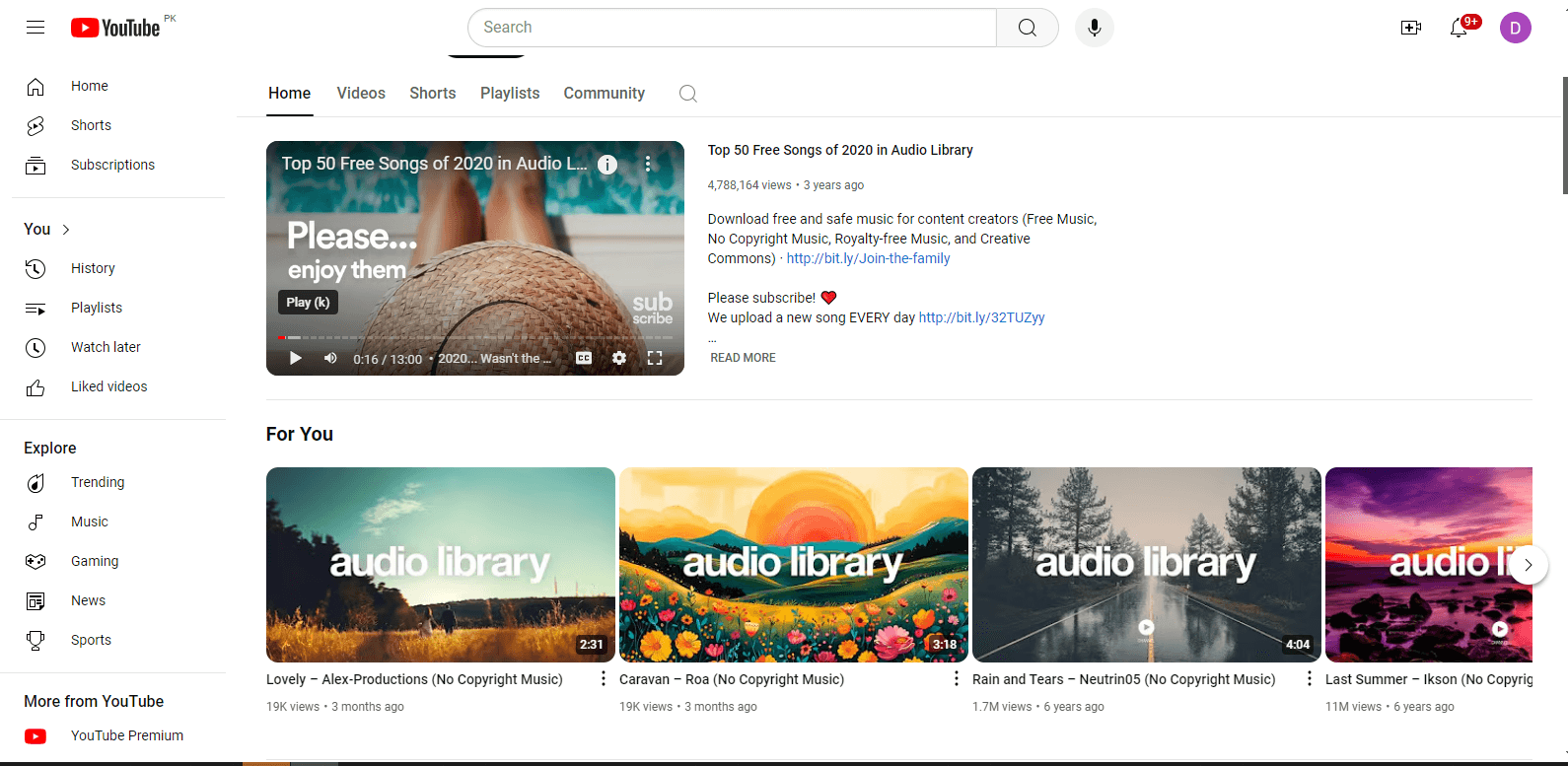 YouTube Audio Library