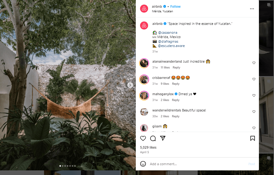 AirBnB’s Carousel Post