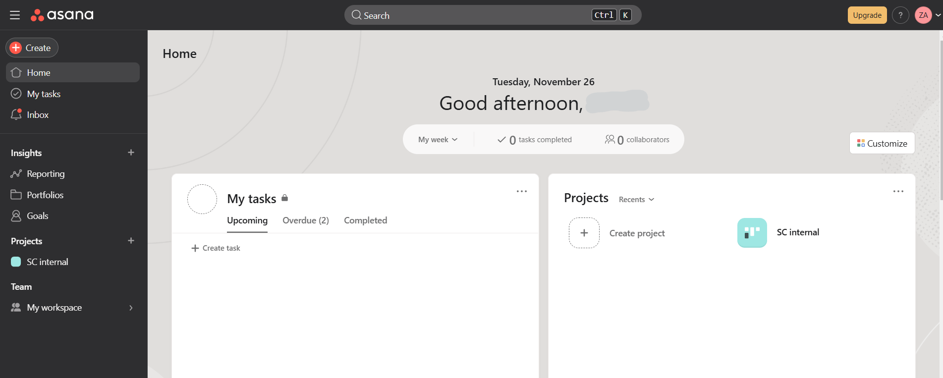 Asana’s Dashboard