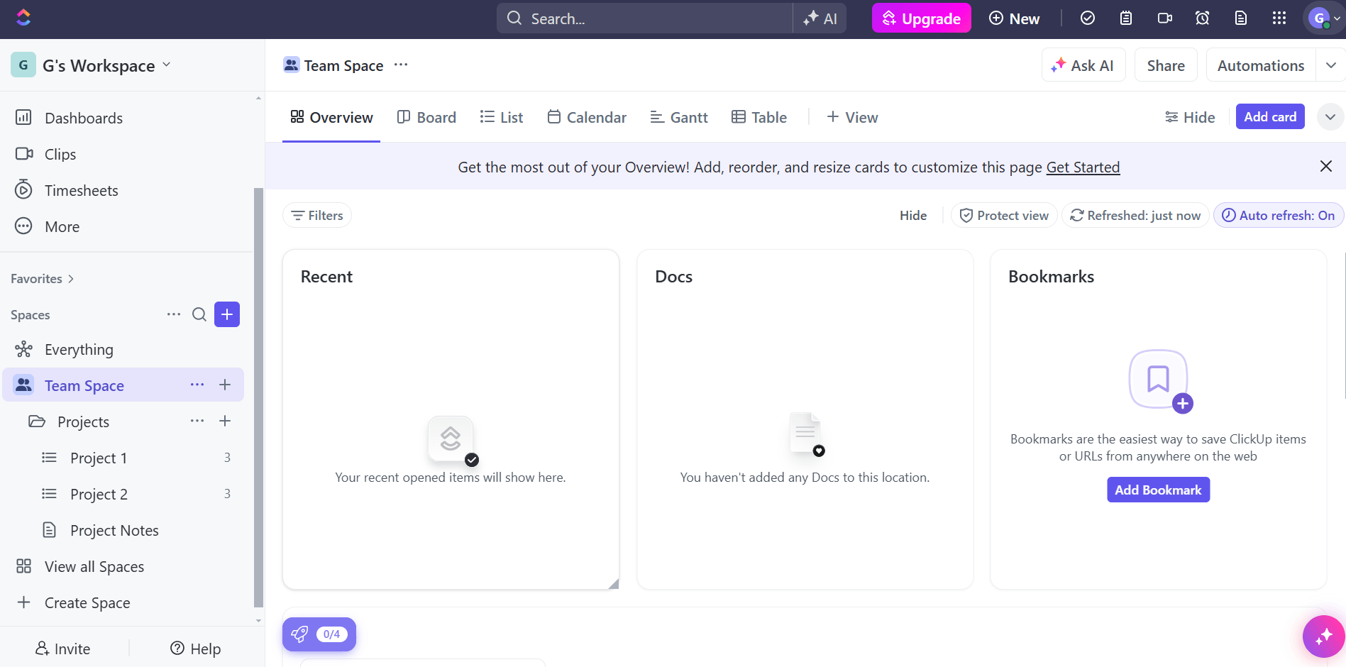 ClickUp Dashboard