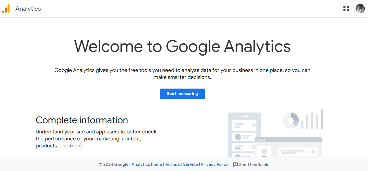 Google Analytics’ Home Page