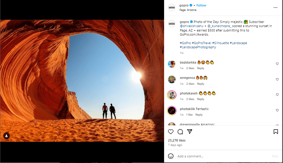 GoPro’s Instagram Post