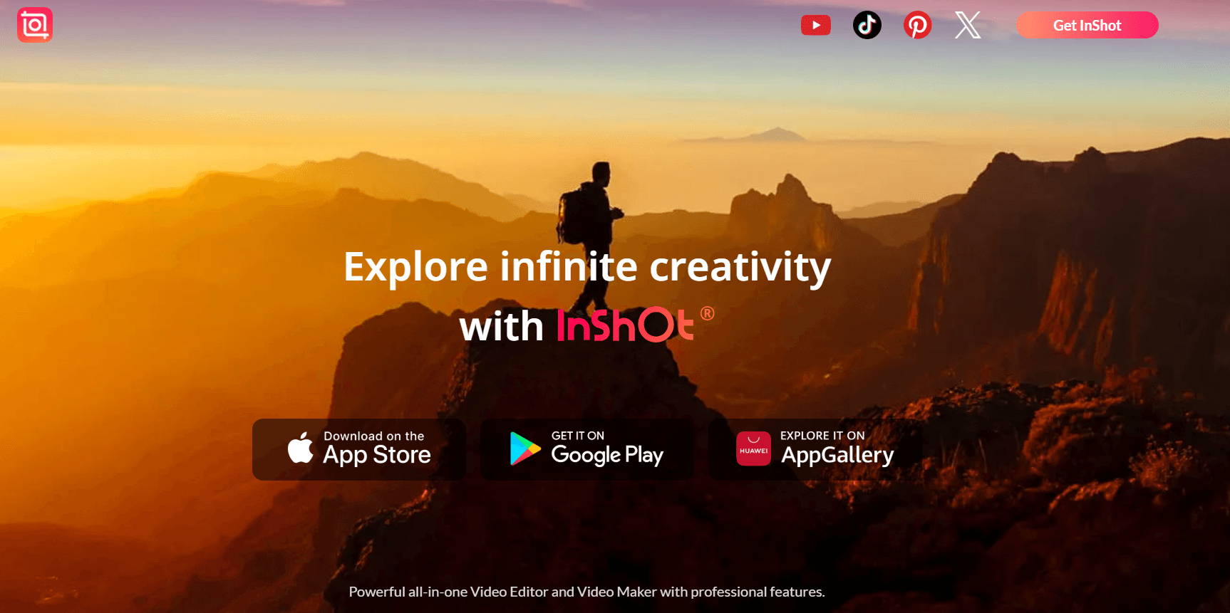 InShot’s Landing Page