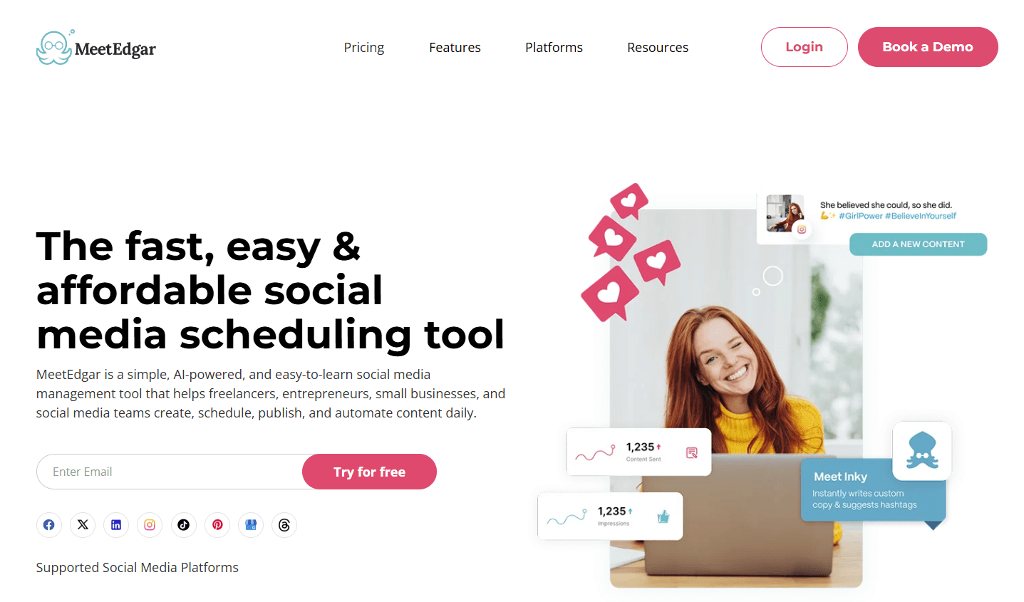 MeetEdgar’s Landing Page