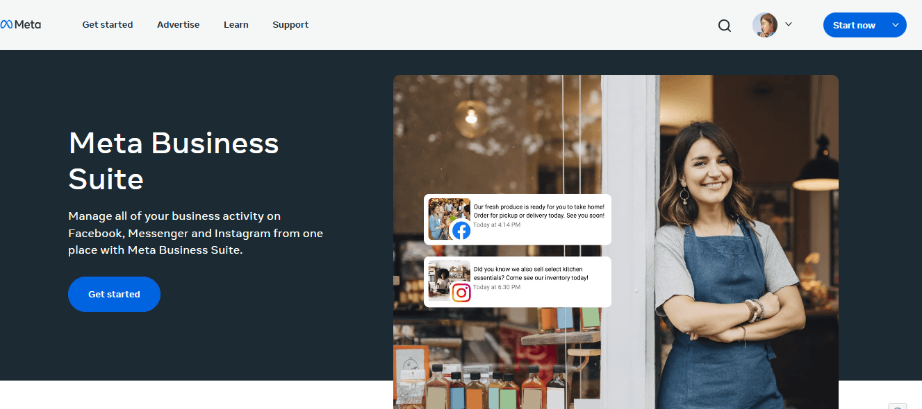 Meta Business Suite Landing Page