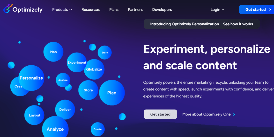 Optimizely’s Home Page