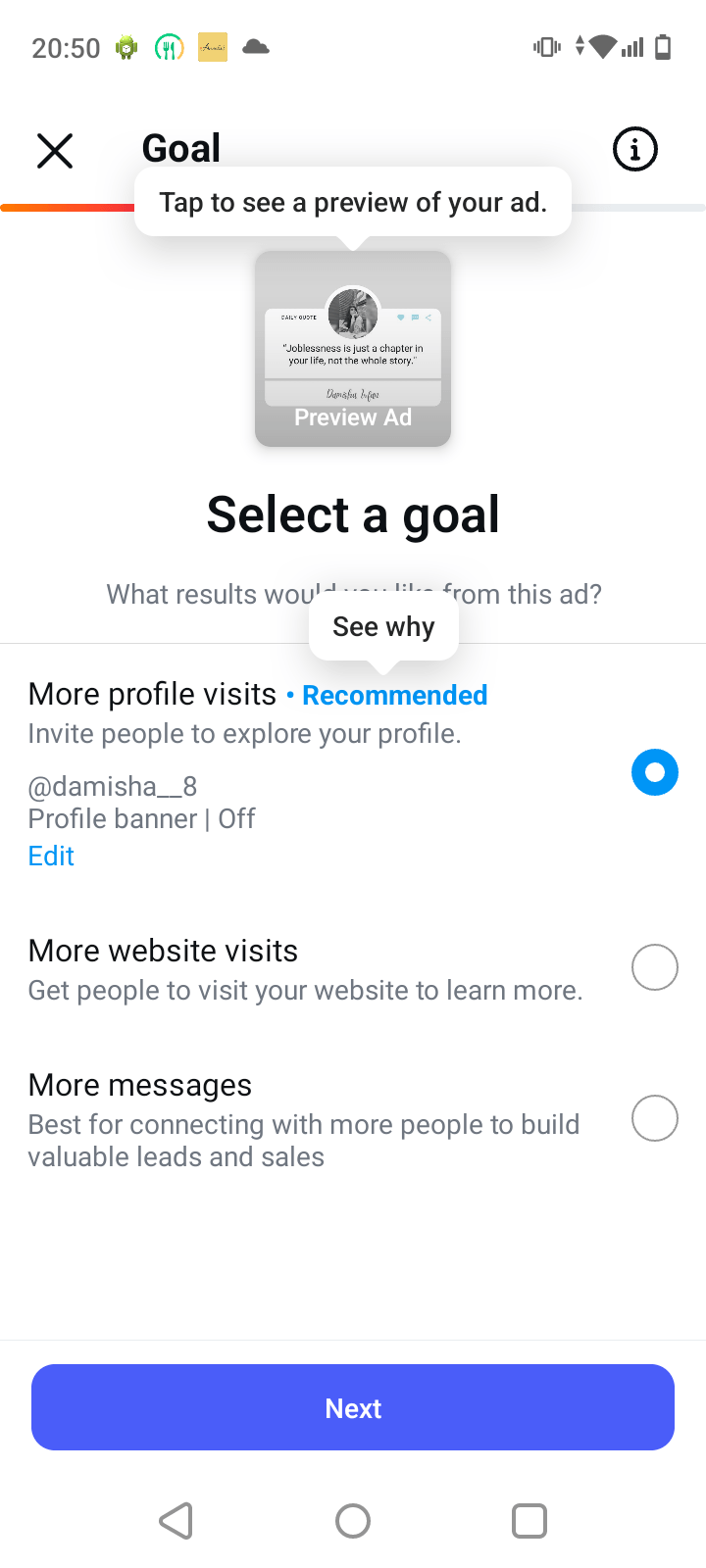 Tap the "Boost Post" Button