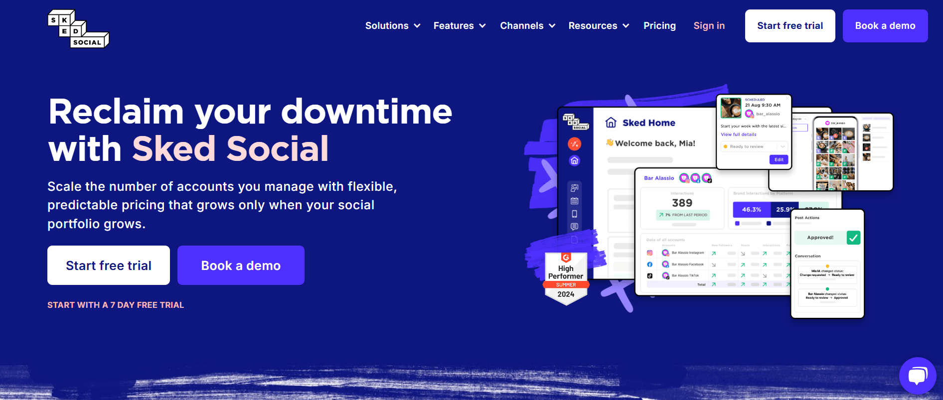 Sked Social's Landing Page