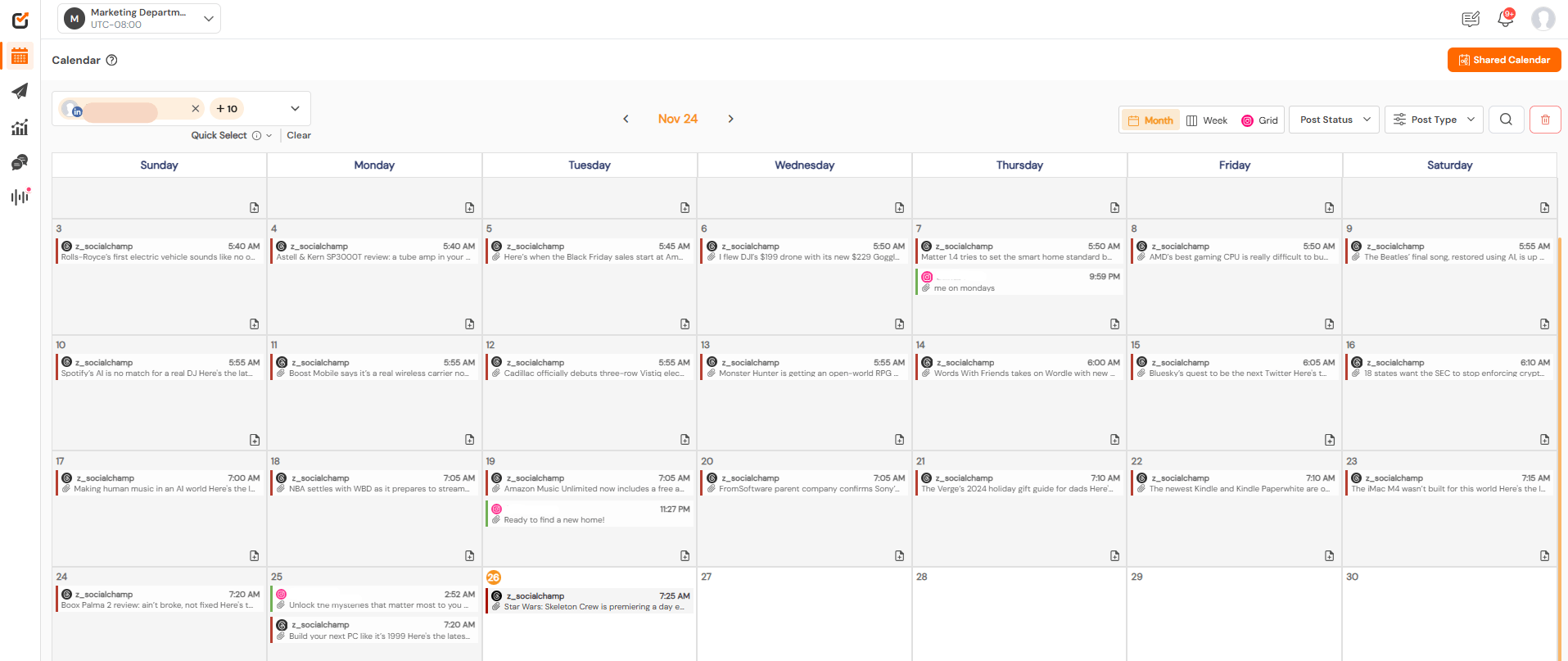 Social Champ’s Calendar