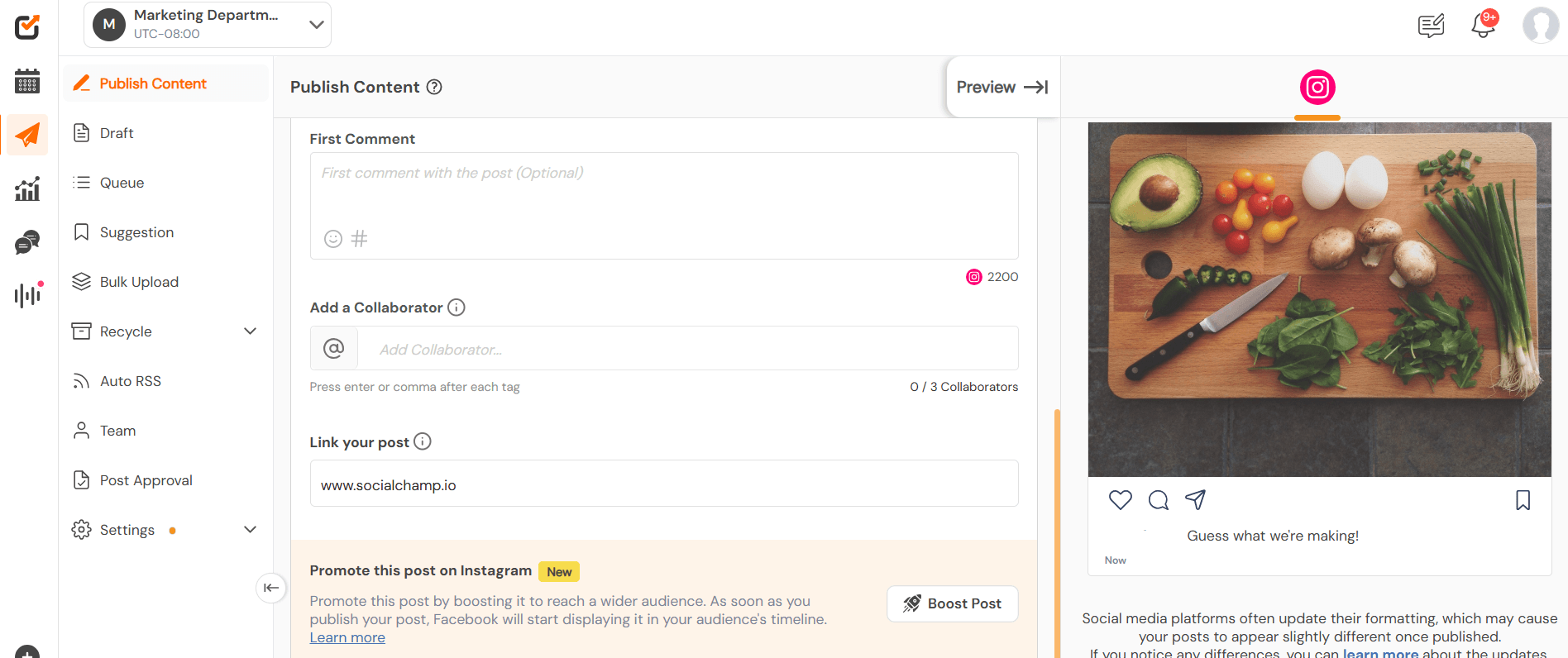 Select the “Boost Post Option”