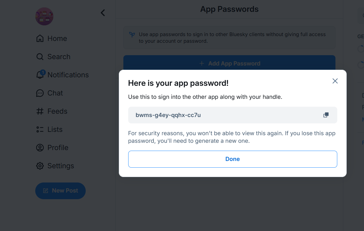 Copy App Password