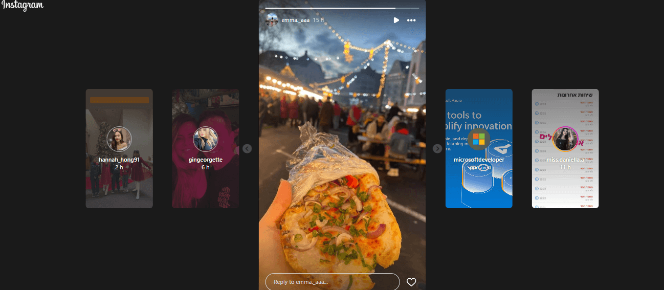 Instagram Stories Feed Example