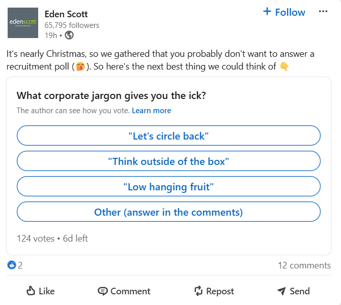 A Screenshot of a Poll on LinkedIn