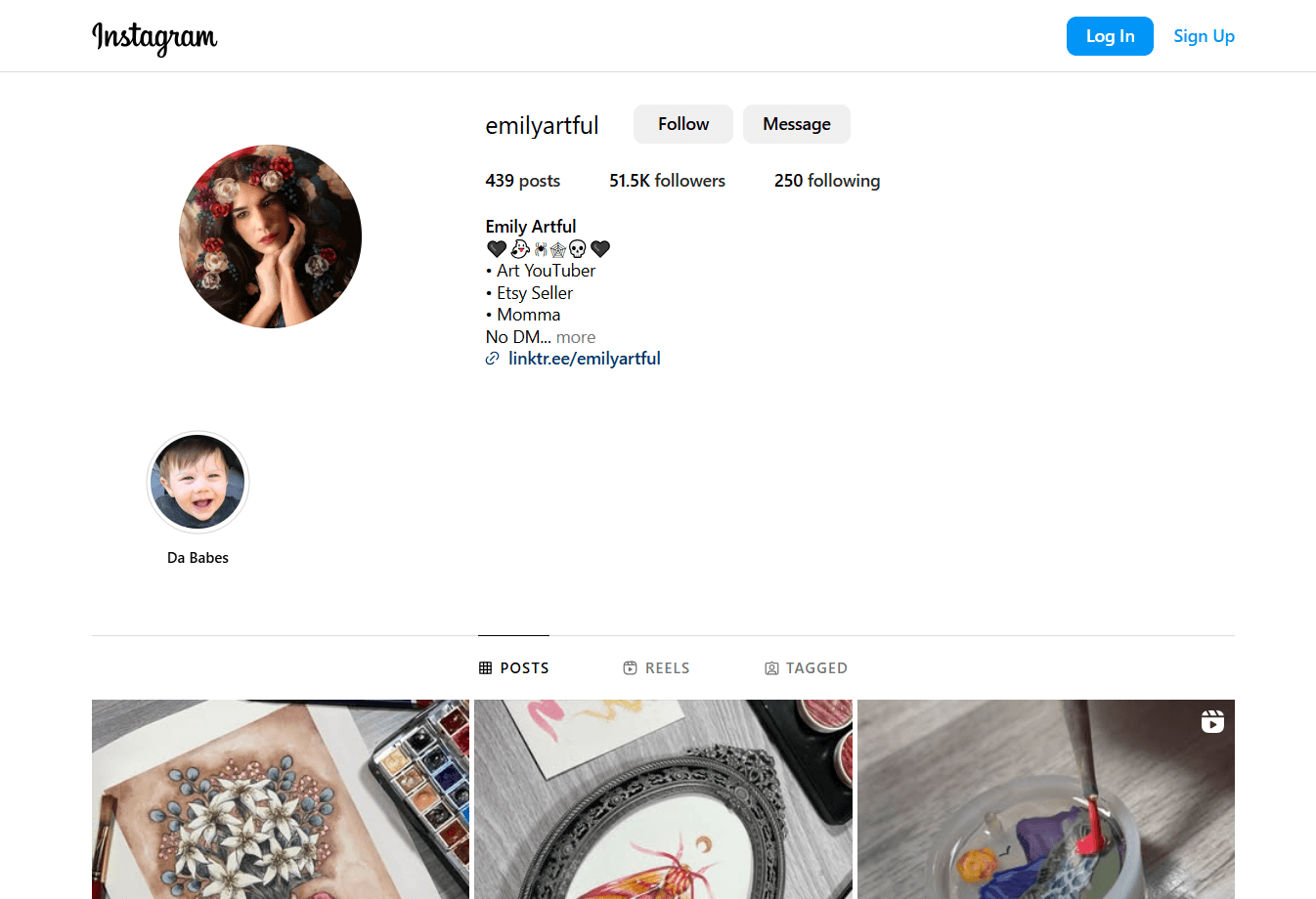 A Screenshot of the Profile of a Macro Influencer (50K-1M followers)